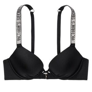 Victoria’s Secret Bombshell Black Shine Strap Bikini Swim Top